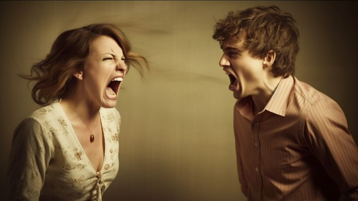 woman shouting at her husband
